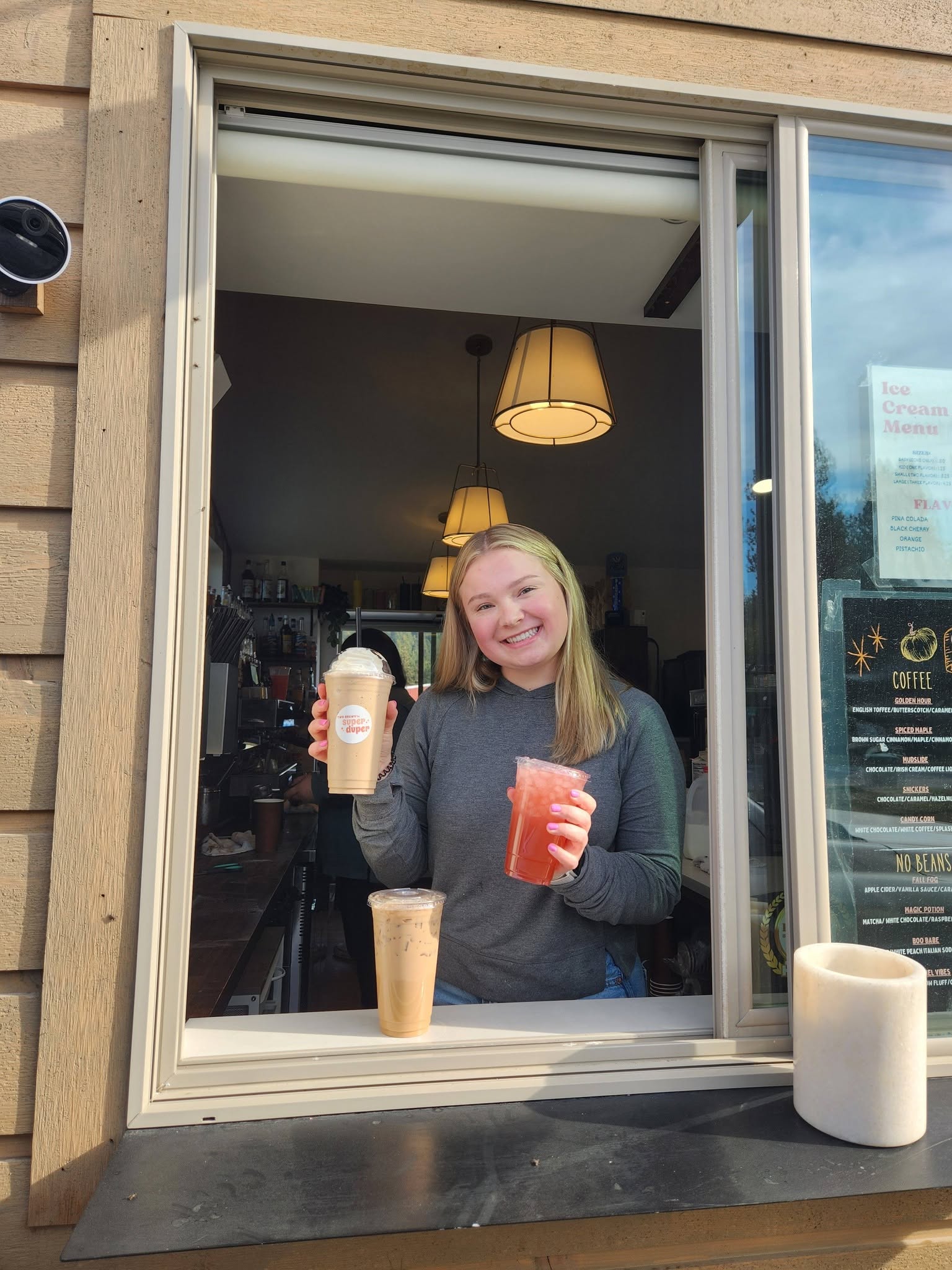 Mallory at the coffee shop