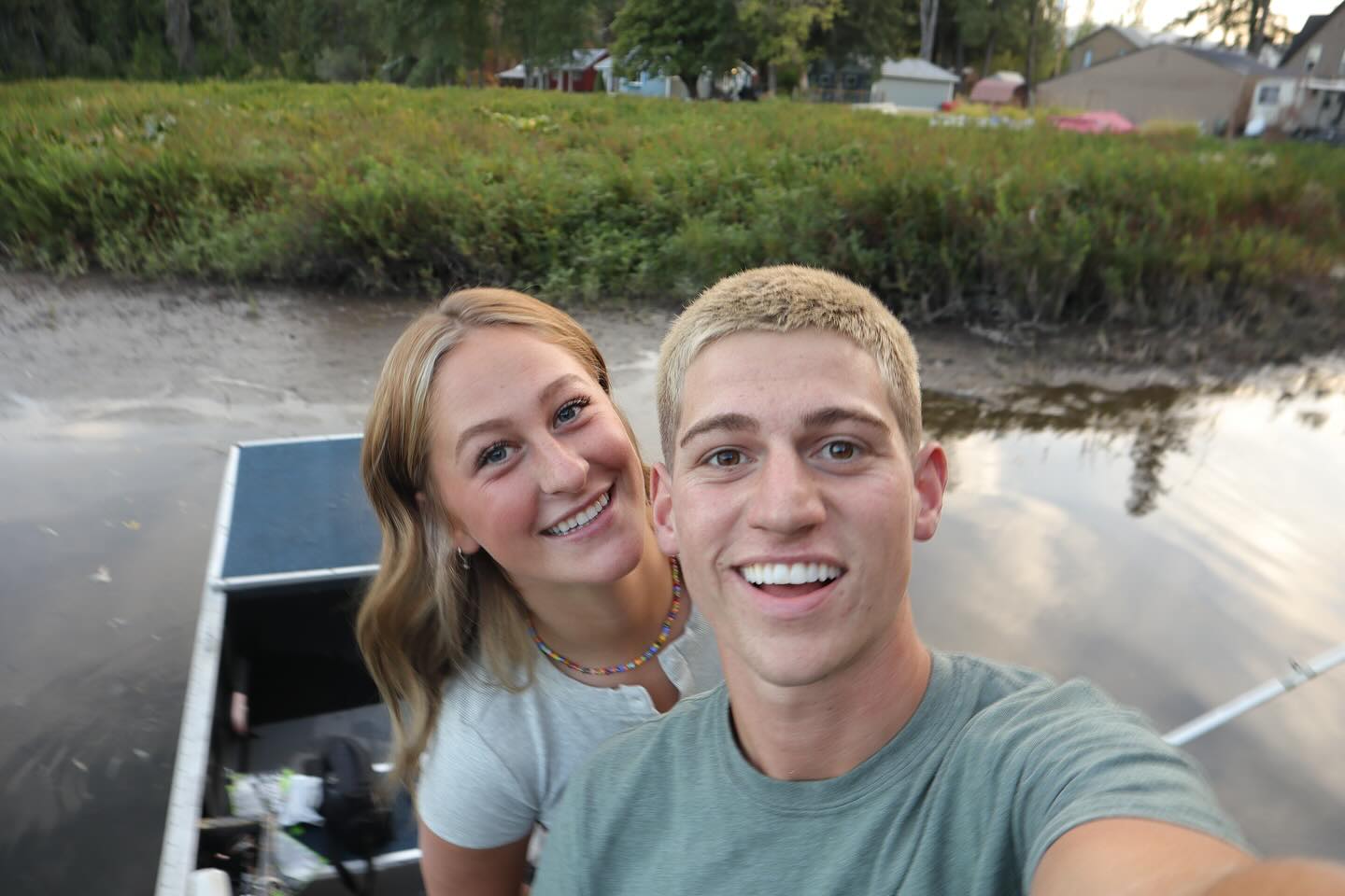 Markynn and Tommy on a boat